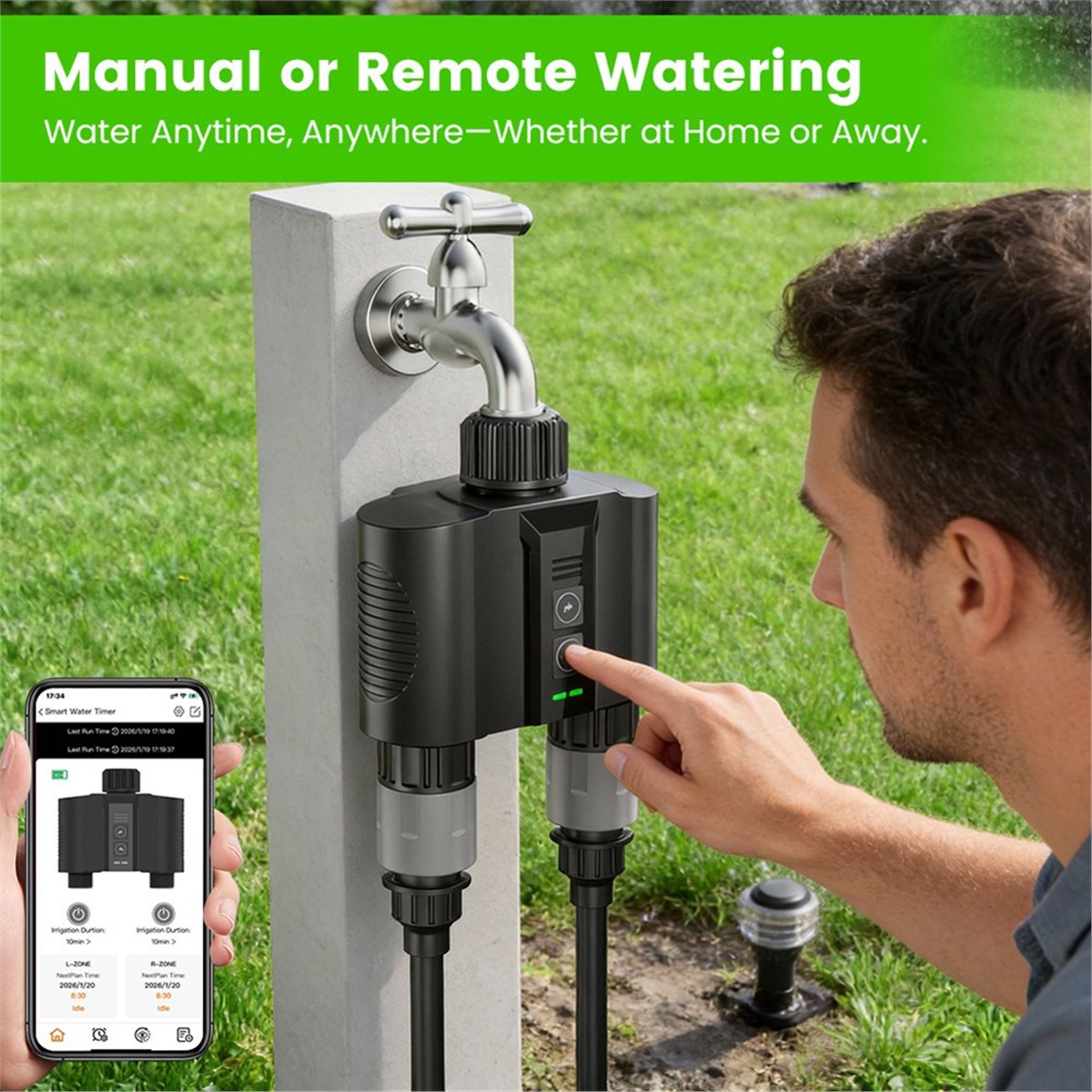 Y17A 1 Set Timer WiFi per Irri - Smart Garden Hose Valve recensione e prezzo